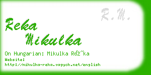 reka mikulka business card